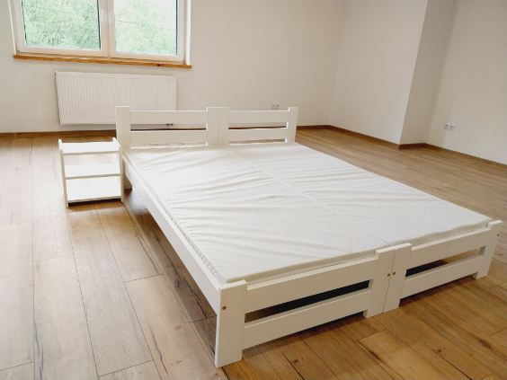Łóżko HOTELOWE łączone  80x200 naturalny, lakier bezbarwny
